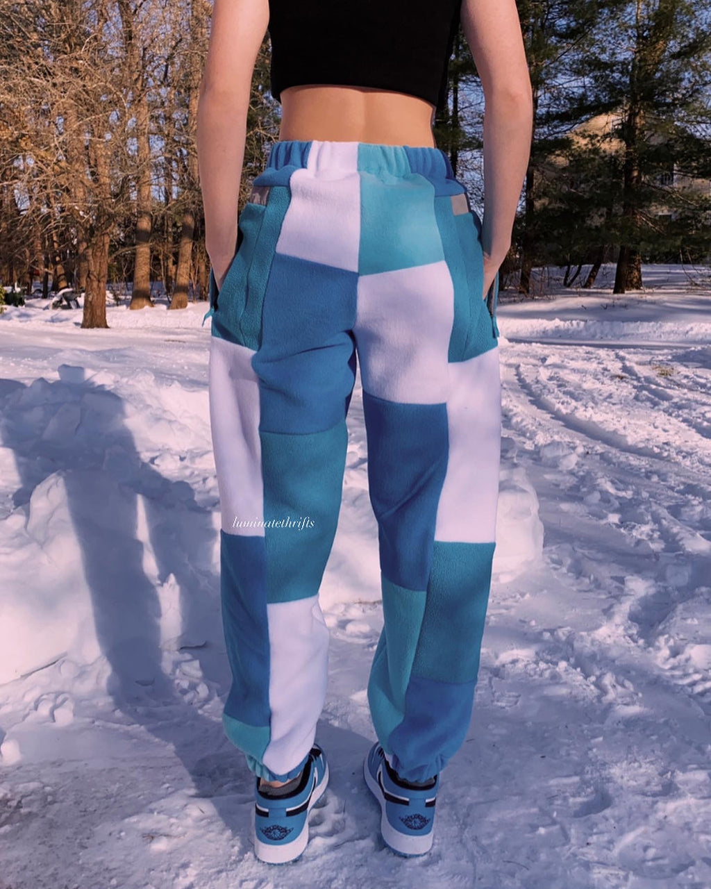 (XS/S) Sea Blue Reworked Joggers