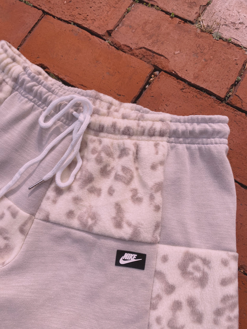 (S/M) Neutral Leopard Reworked Shorts