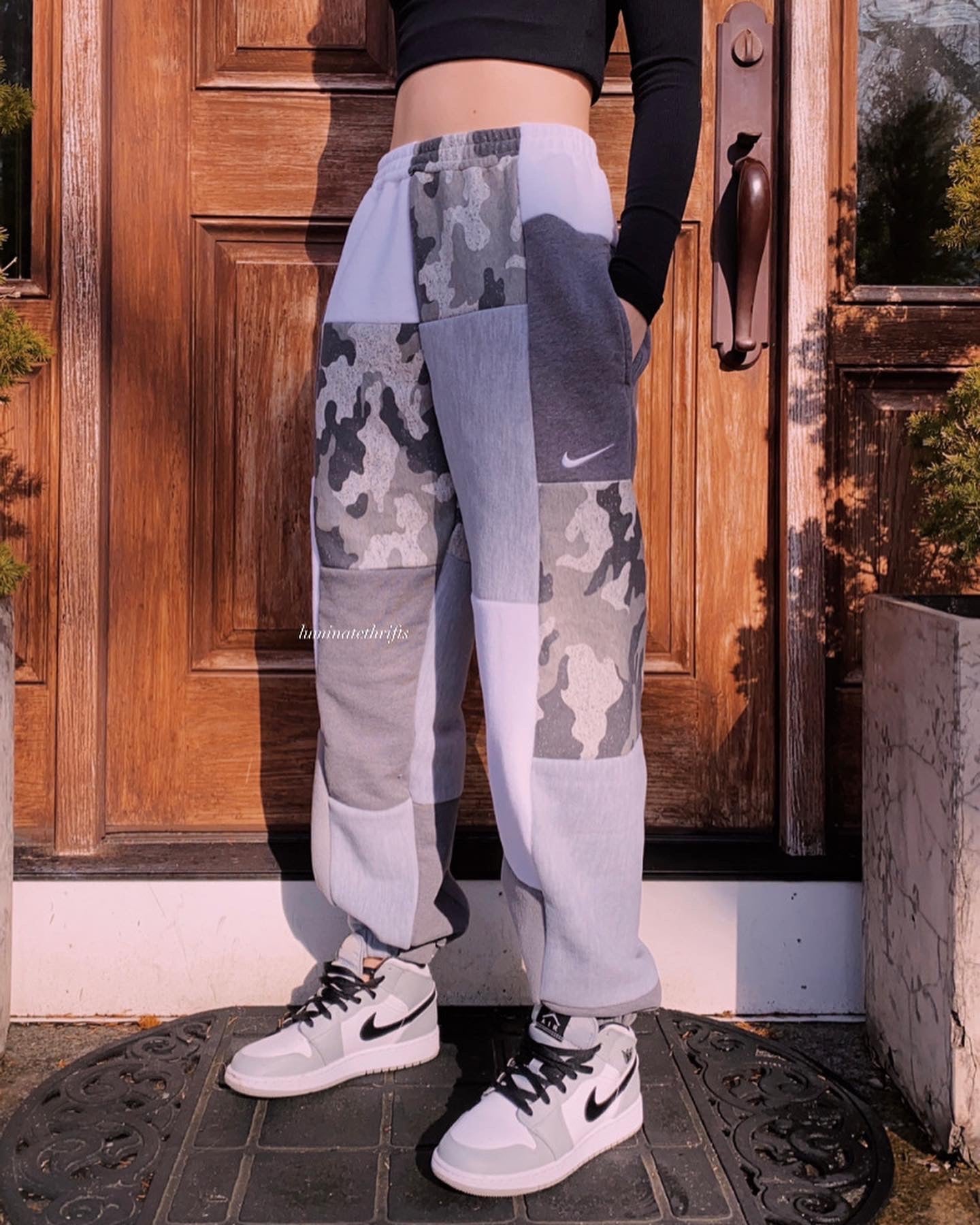 (L/XL) Diamond Camo Reworked Joggers