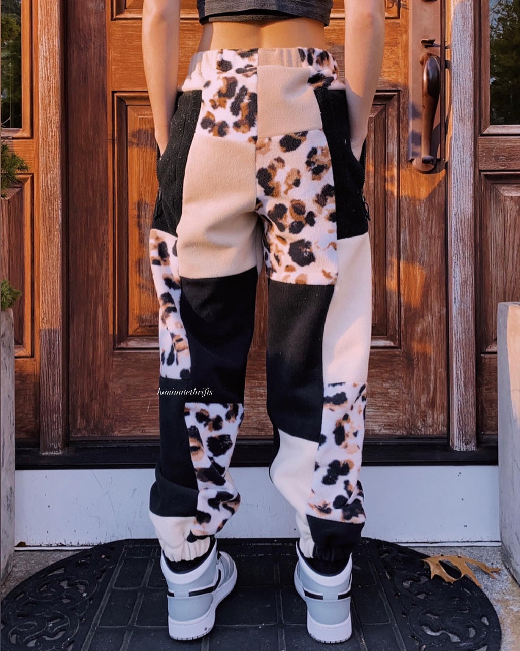 (S/M) Rustic Leopard Reworked Joggers