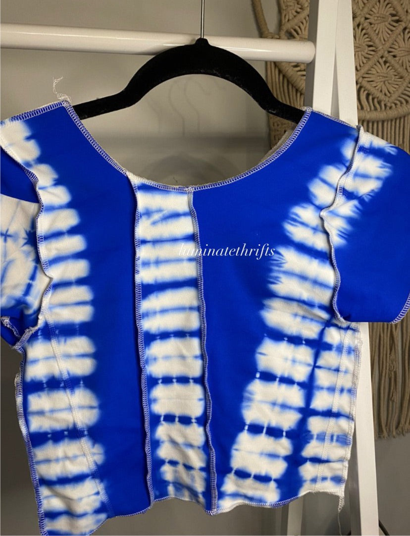 (XS/S) White Cap Reworked Open Hem Top