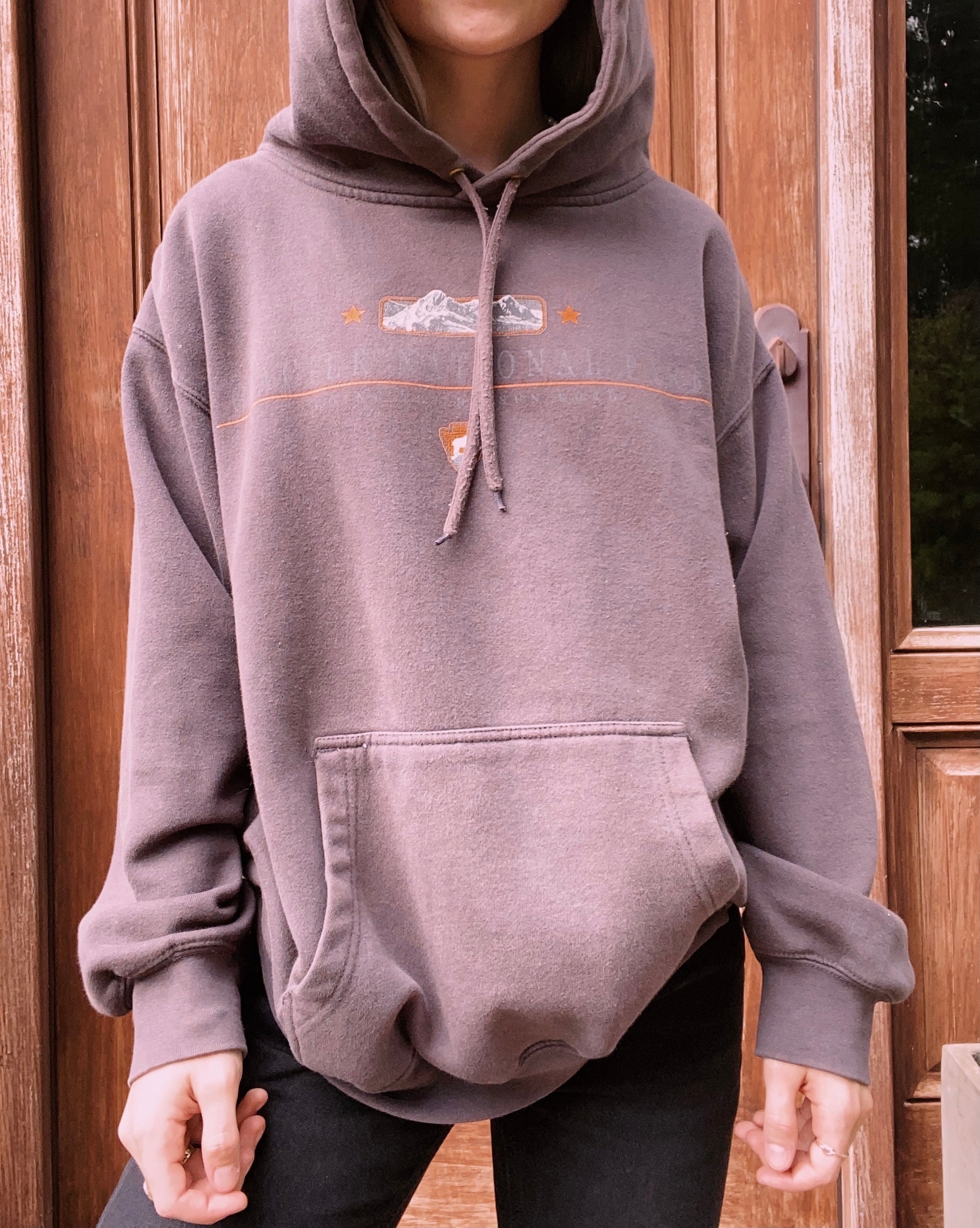 (L) Vintage Brown Glaciar Park Hoodie