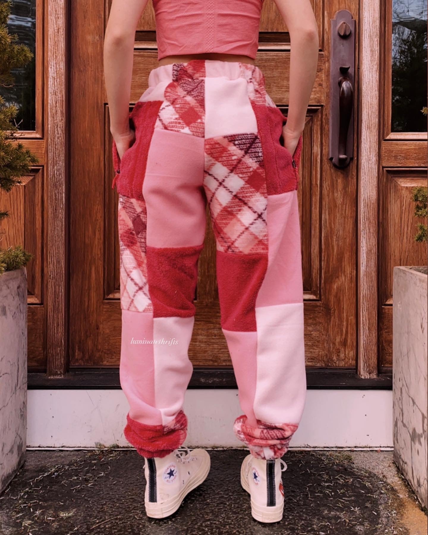 (M/L) Lovers Plaid Reworked Joggers