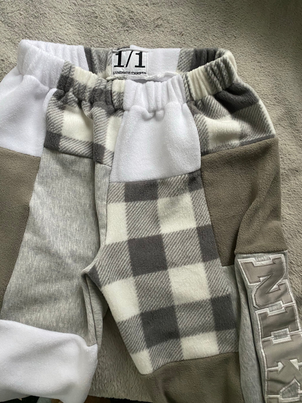 (S/M) Ashy Flannel Reworked Joggers