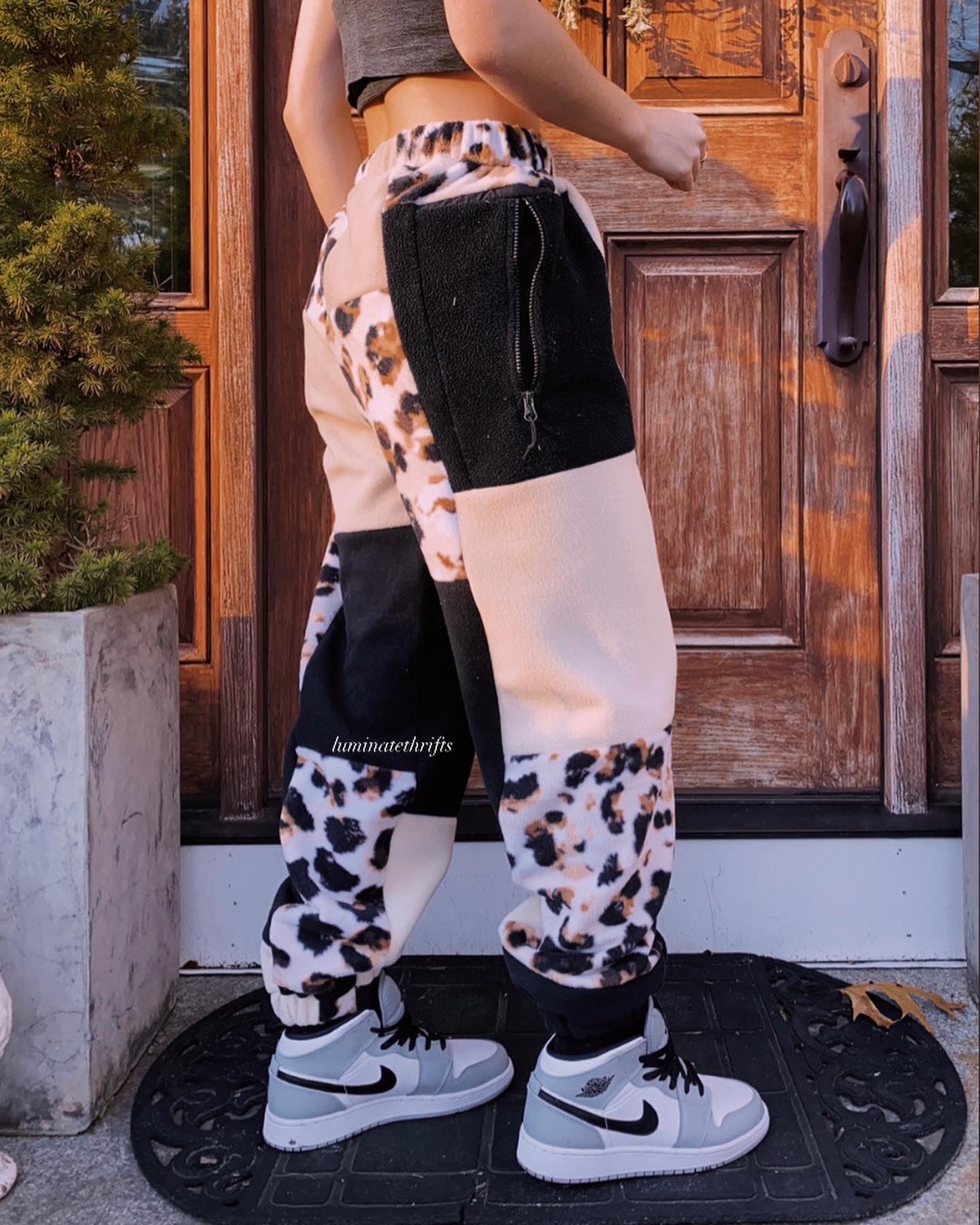 (S/M) Rustic Leopard Reworked Joggers