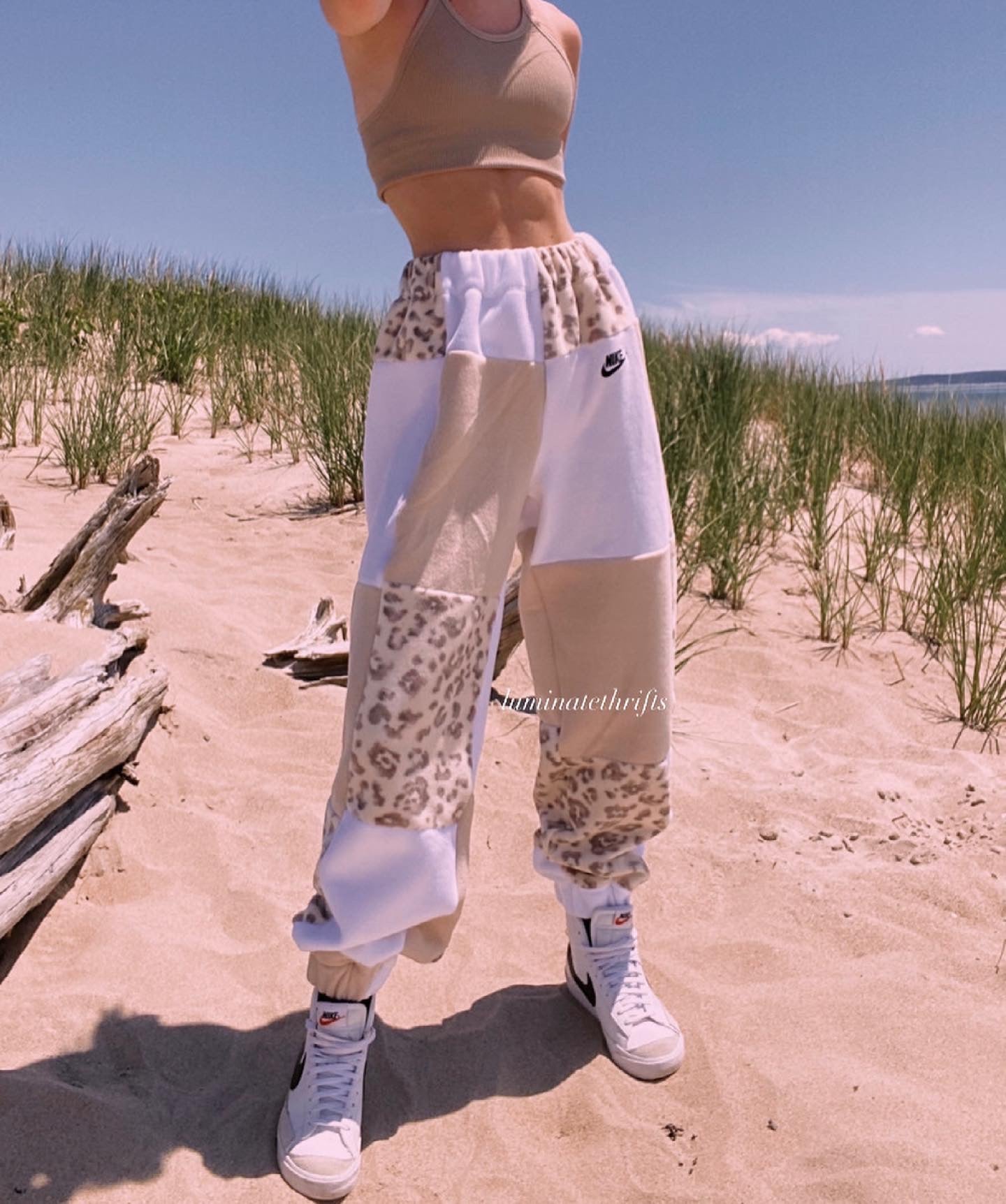 (XS-M) Special Edition Neutral Leopard Reworked Joggers