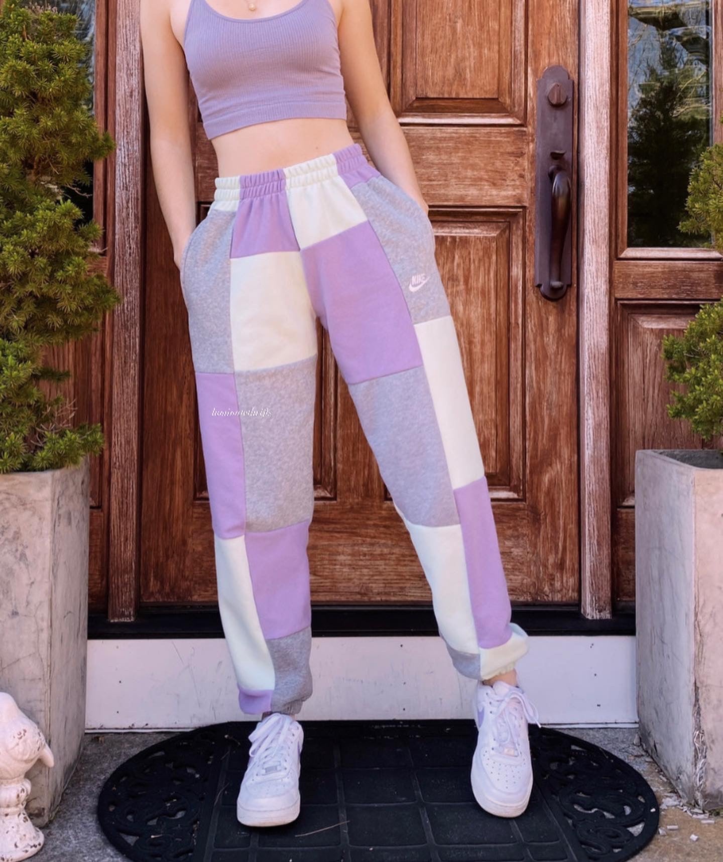 (S/M) April Flowers Reworked Joggers