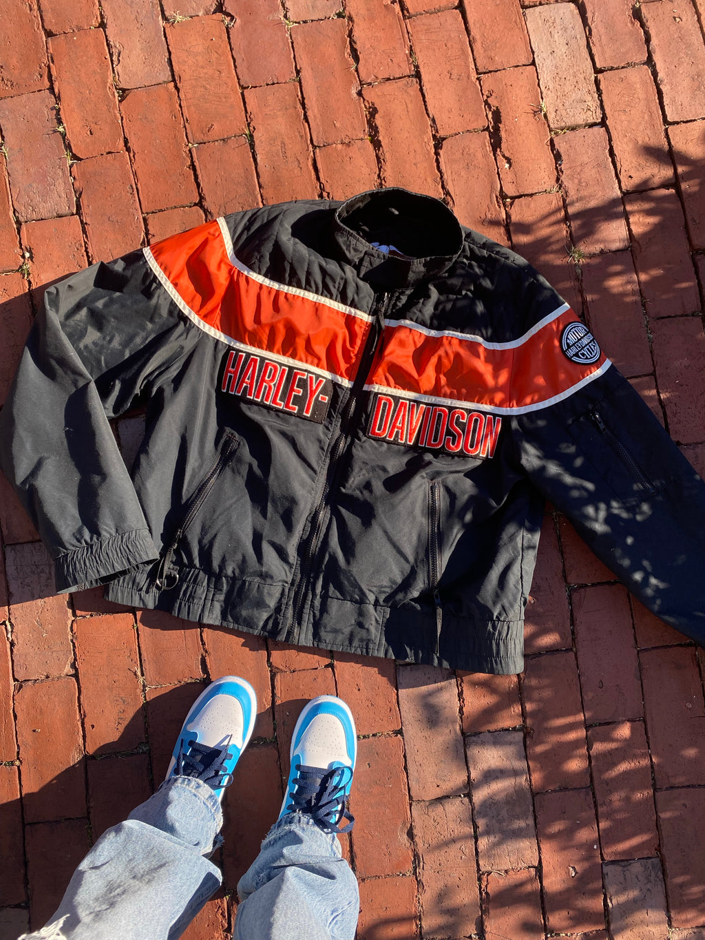 (L) Vintage Harley Davidson Windbreaker