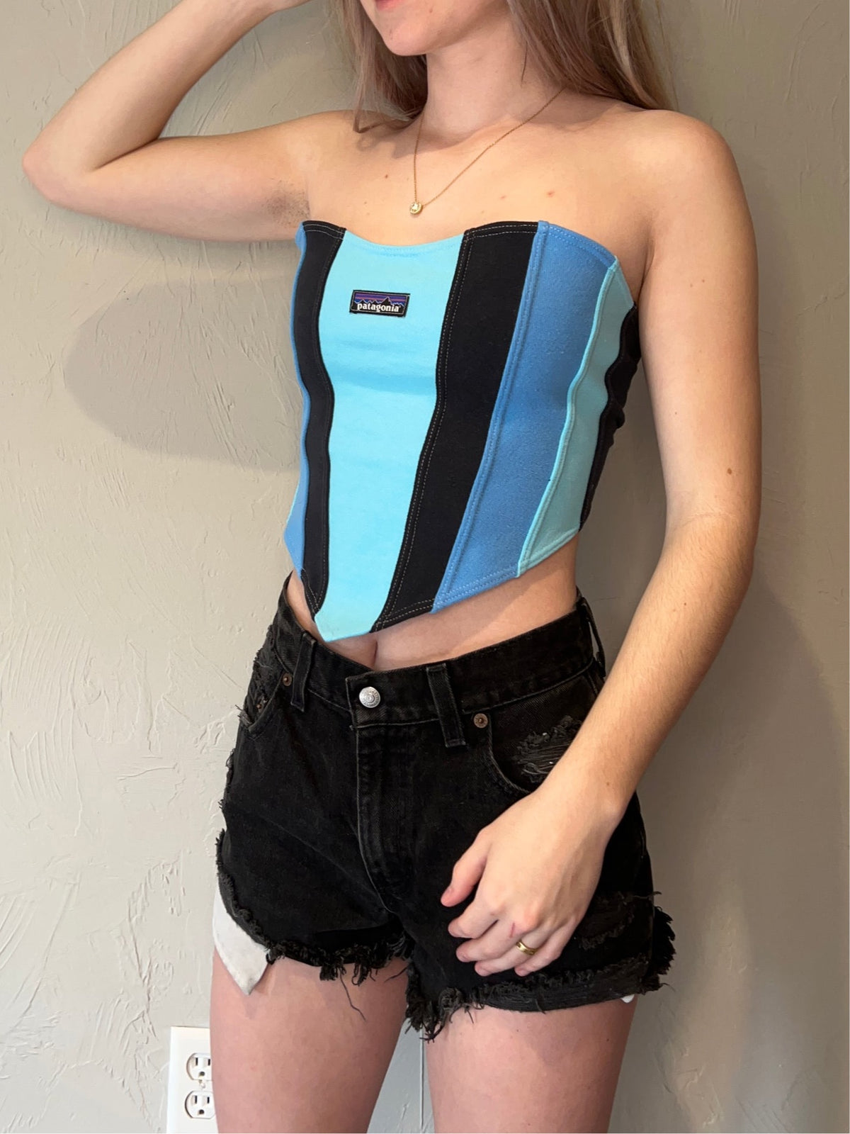 (S/M) Glacier Blue Reworked Bustier