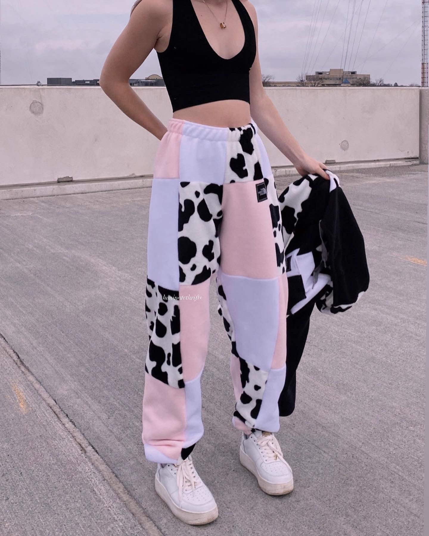 (L/XL) Strawberry Cow Reworked Joggers
