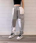 (S/M) Snow Leopard 1/1 Joggers +zipper pockets