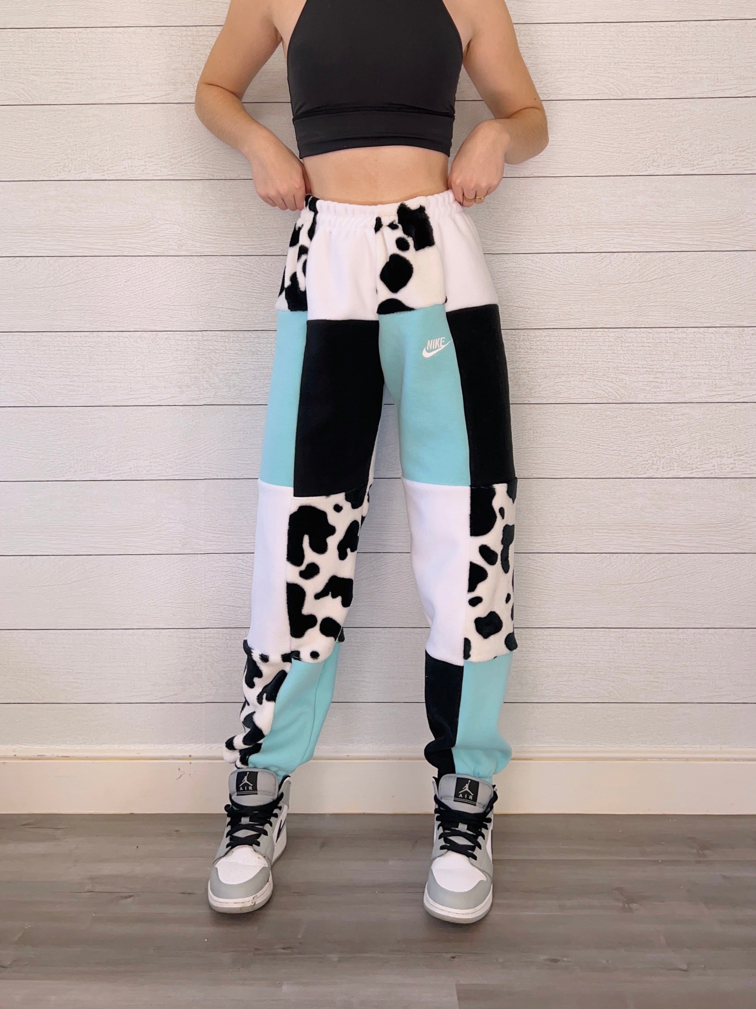 (S/M) Teal Cow 1/1 Joggers