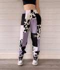 (S/M) Lavender Cow 1/1 Joggers +zipper pockets