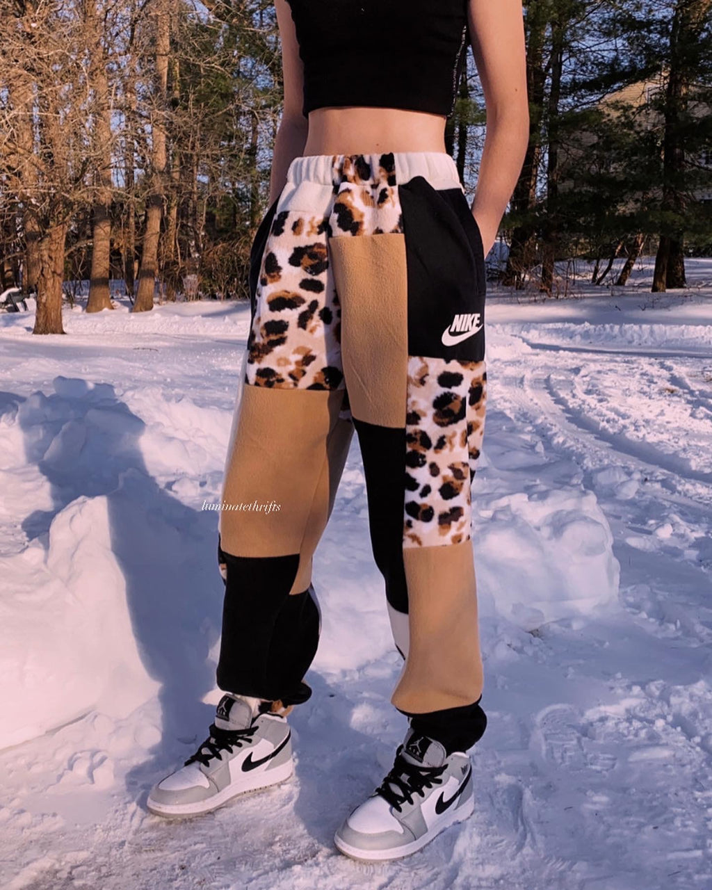 (S/M) Rustic Lynx Reworked Joggers