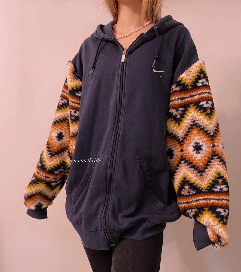 Aztec Sherpa Reworked Zipup Hoodie