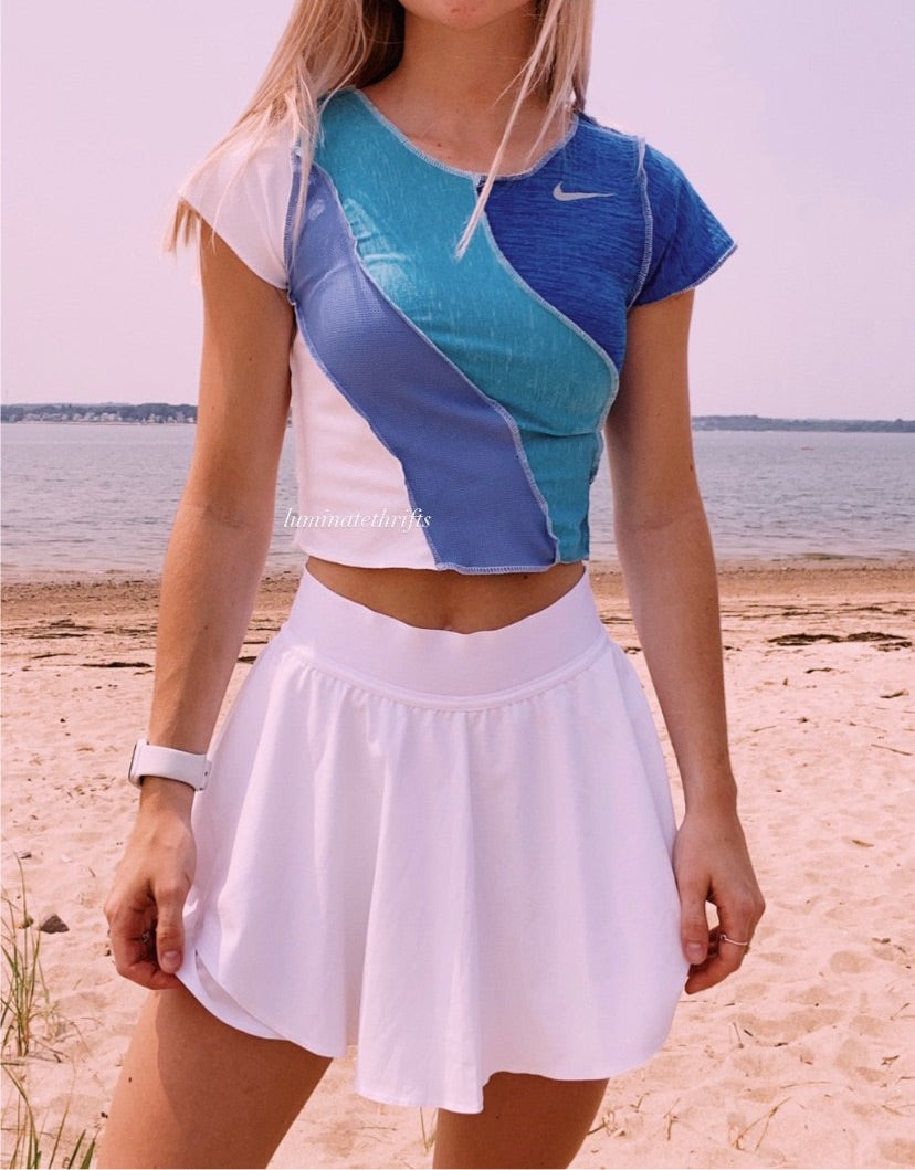 (XS/S) Ocean Waves Reworked Open Hem Too