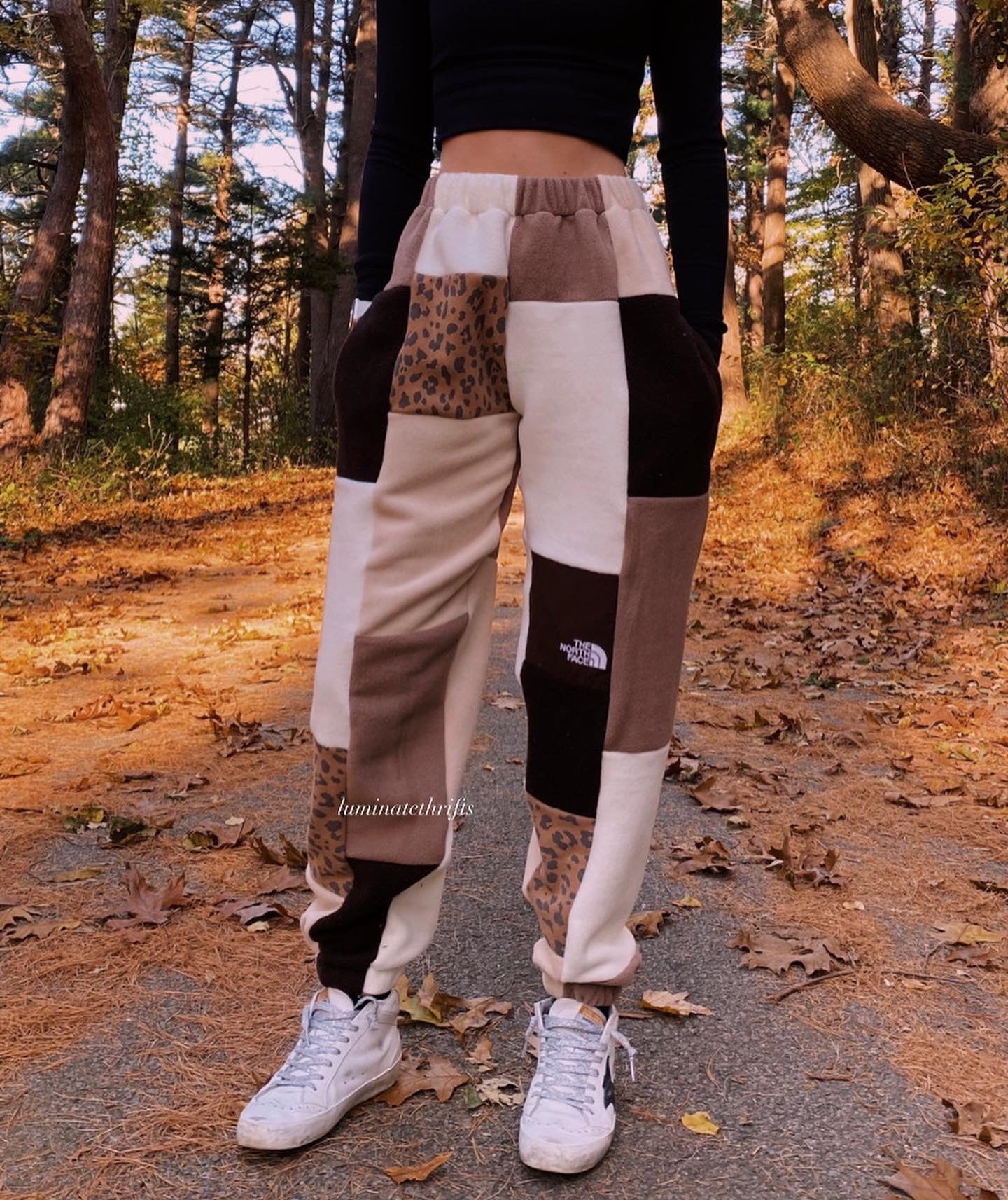 (XS-M) Dark Neutral Leopard Reworked Joggers *with pockets*