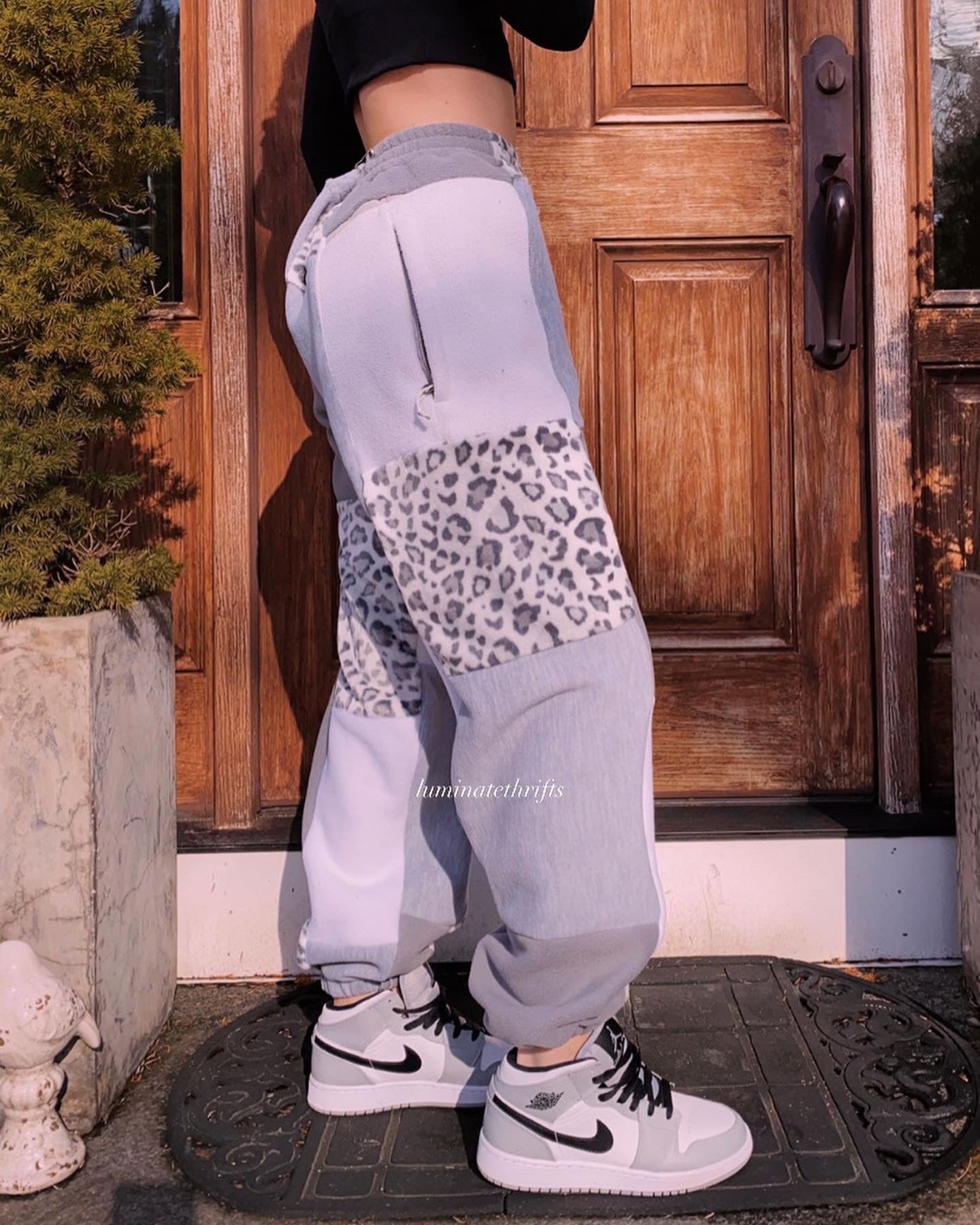 (L/XL) Snow Leopard Reworked Joggers